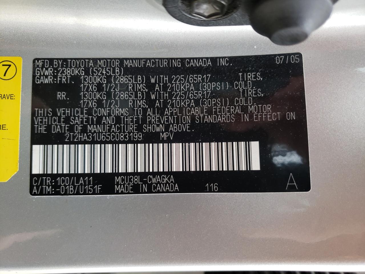 Photo 10 from auction – 2005 LEXUS RX 330 with VIN 2T2HA31U65C083199
