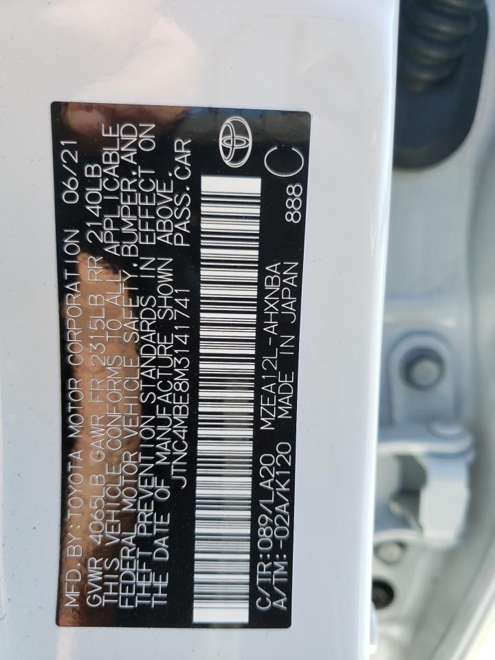 Photo 10 from auction – 2021 TOYOTA COROLLA XS with VIN JTNC4MBE8M3141741