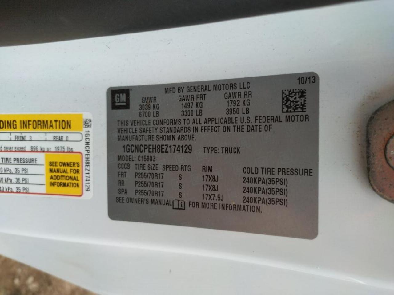 Photo 10 from auction – 2014 CHEVROLET SILVERADO with VIN 1GCNCPEH8EZ174129