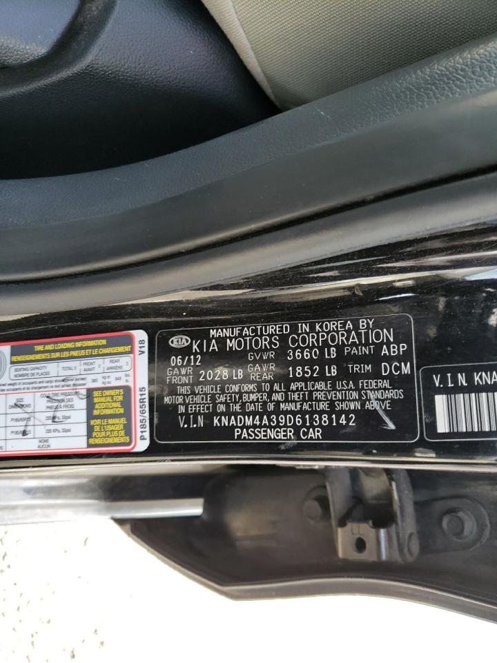 Photo 10 from auction – 2013 KIA RIO LX with VIN KNADM4A39D6138142