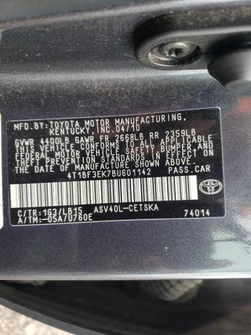 Photo 10 from auction – 2011 TOYOTA CAMRY BASE with VIN 4T1BF3EK7BU601142