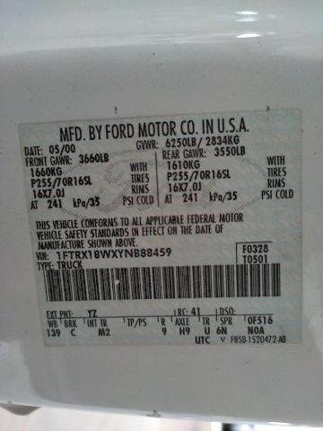 Photo 10 from auction – 2000 FORD F150 with VIN 1FTRX18WXYNB88459