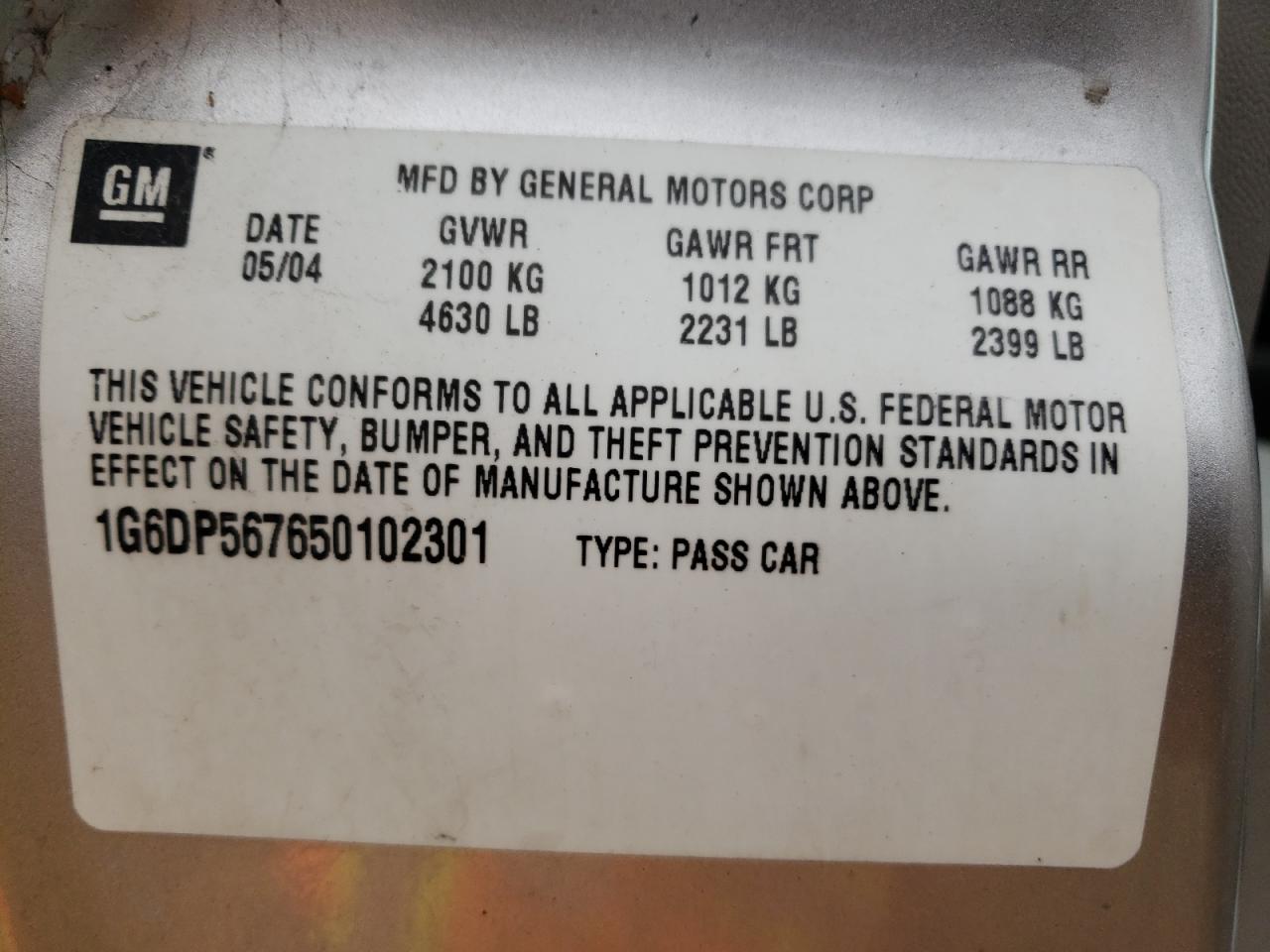 Photo 10 from auction – 2005 CADILLAC CTS HI FEA with VIN 1G6DP567650102301