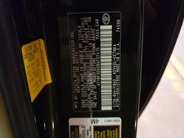 Photo 10 from auction – 2011 TOYOTA CAMRY BASE with VIN 4T1BF3EKXBU727415