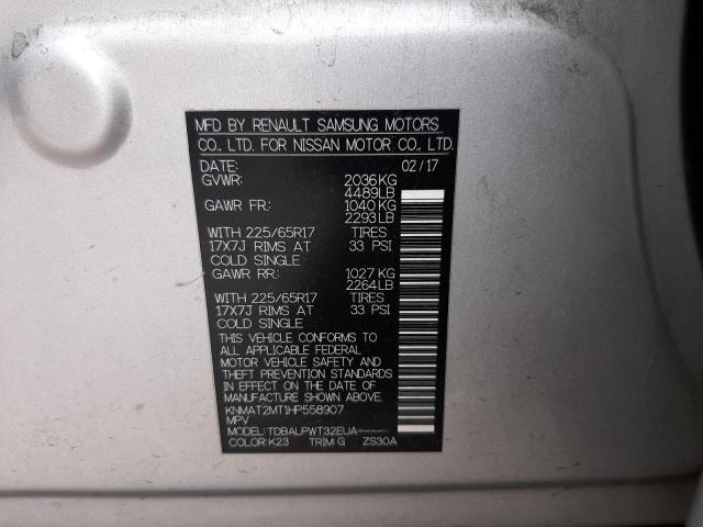 Photo 10 from auction – 2017 NISSAN ROGUE S with VIN KNMAT2MT1HP558907