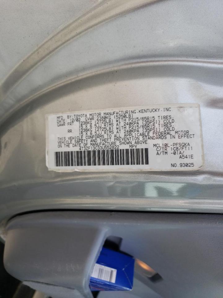 Photo 10 from auction – 2003 TOYOTA SIENNA LE with VIN 4T3ZF13C33U552822