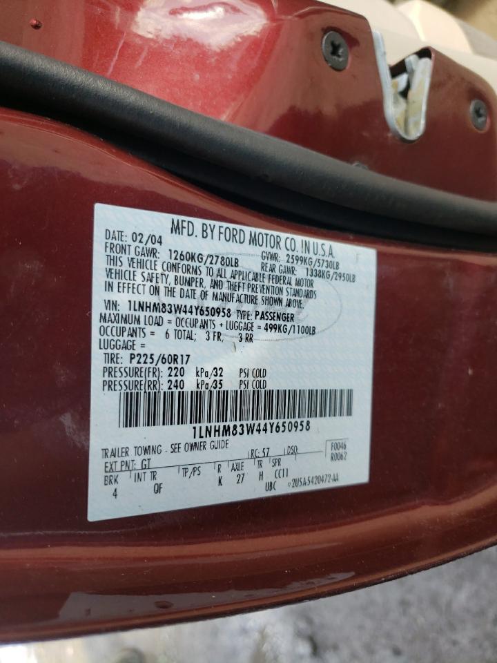 Photo 10 from auction – 2004 LINCOLN TOWN CAR U with VIN 1LNHM83W44Y650958