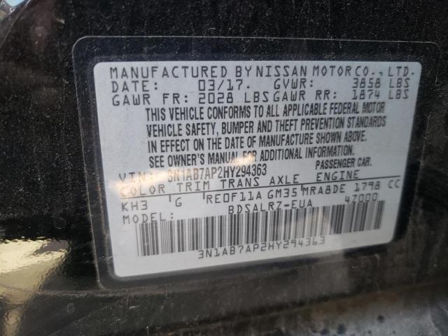 Photo 10 from auction – 2017 NISSAN SENTRA S with VIN 3N1AB7AP2HY294363