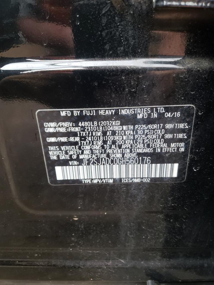 Photo 10 from auction – 2016 SUBARU FORESTER 2 with VIN JF2SJADC0GH560176