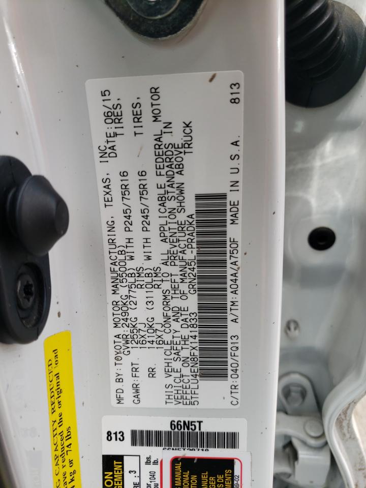 Photo 10 from auction – 2015 TOYOTA TACOMA DOU with VIN 5TFLU4EN8FX141833