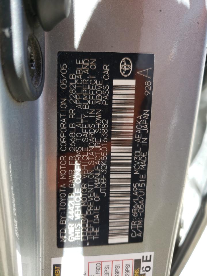 Photo 10 from auction – 2005 TOYOTA CAMRY LE with VIN JTDBF32K850163882
