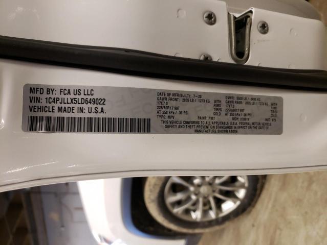 Photo 10 from auction – 2020 JEEP CHEROKEE L with VIN 1C4PJLLX5LD649022
