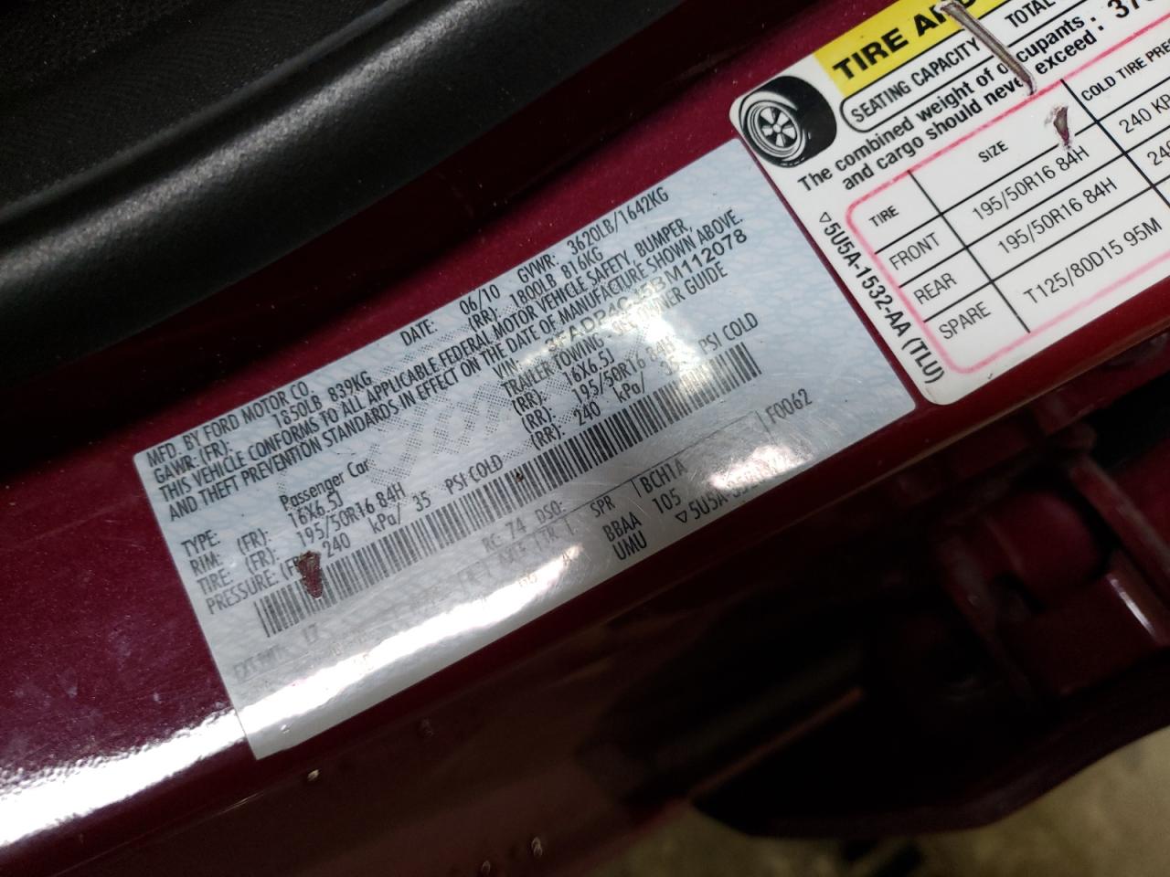 Photo 11 from auction – 2011 FORD FIESTA SEL with VIN 3FADP4CJ5BM112078