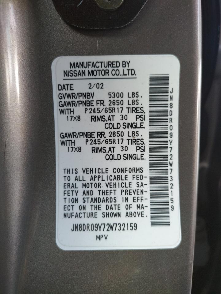 Photo 10 from auction – 2002 NISSAN PATHFINDER with VIN JN8DR09Y72W732159