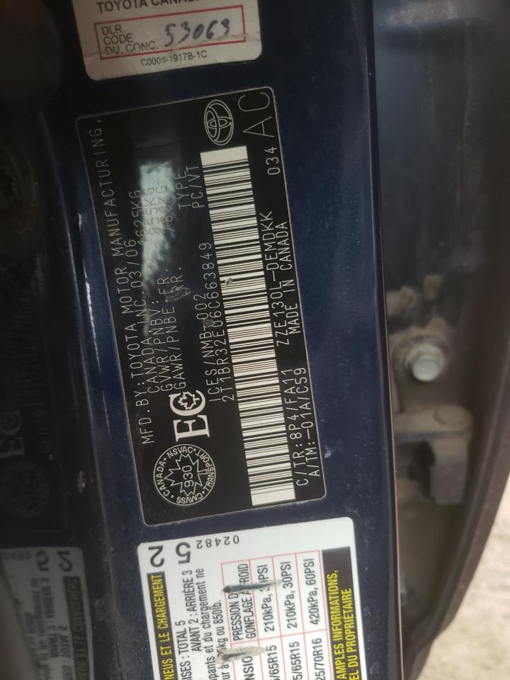 Photo 10 from auction – 2006 TOYOTA COROLLA CE with VIN 2T1BR32E06C663849