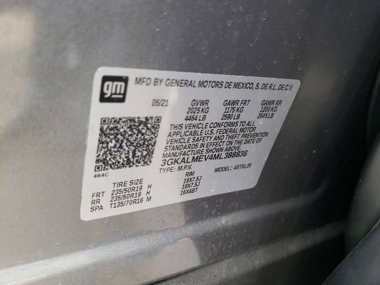 Photo 10 from auction – 2021 GMC TERRAIN SL with VIN 3GKALMEV4ML388838