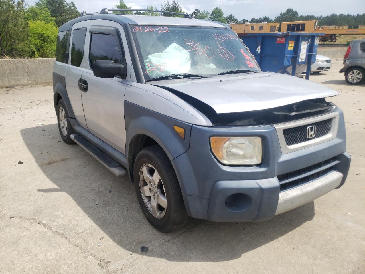 HONDA ELEMENT 2005 with VIN 5J6YH18625L015609 - Photo from auction