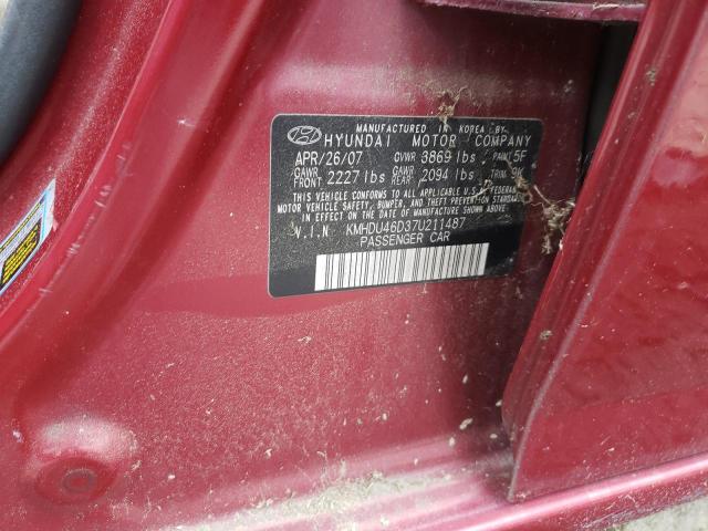 Photo 10 from auction – 2007 HYUNDAI ELANTRA with VIN KMHDU46D37U211487