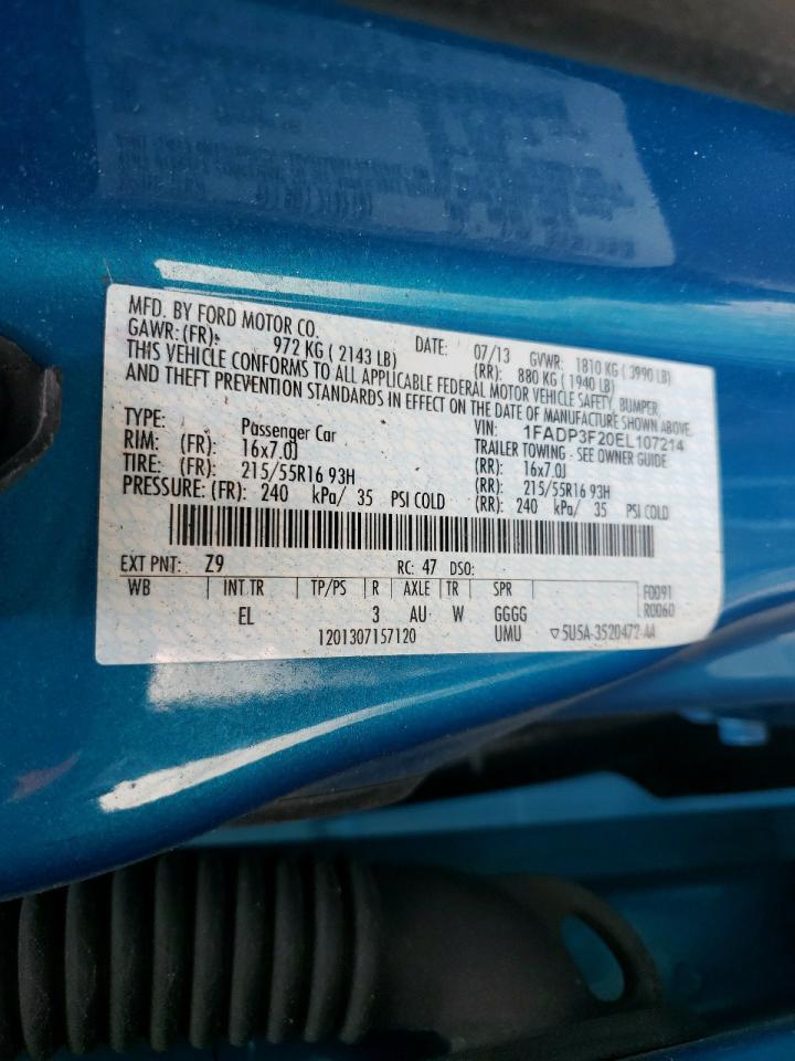 Photo 10 from auction – 2014 FORD FOCUS SE with VIN 1FADP3F20EL107214