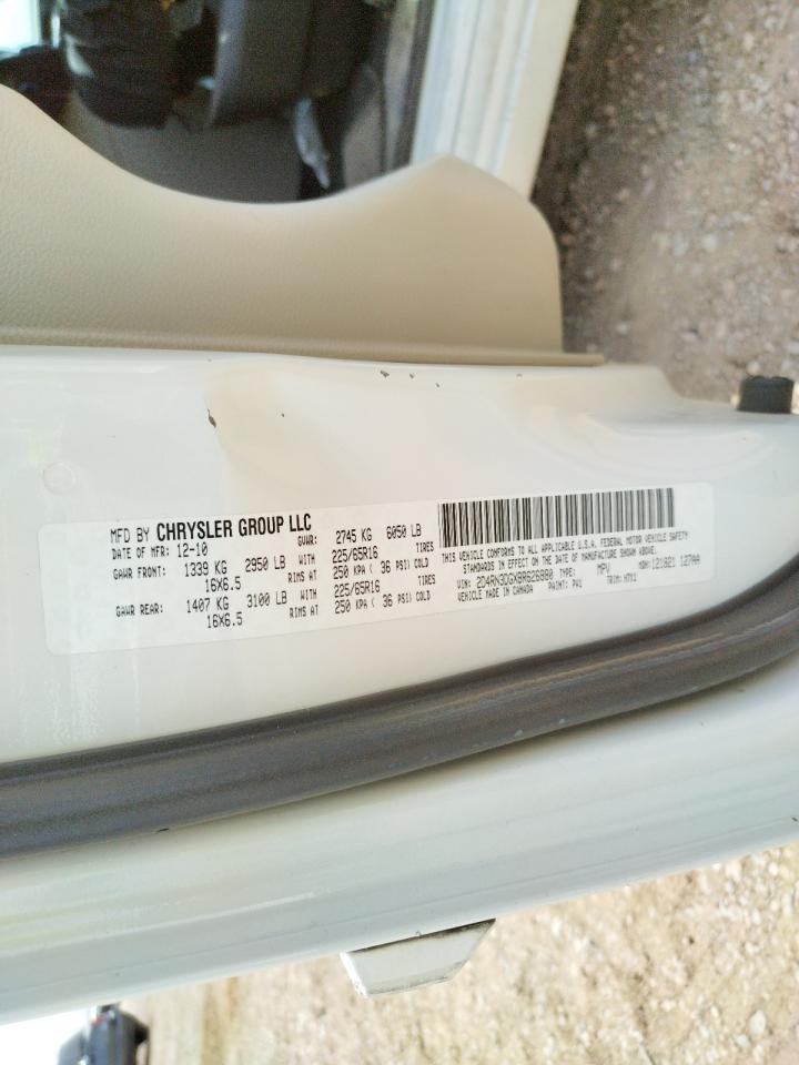 Photo 10 from auction – 2011 DODGE GRAND CARA with VIN 2D4RN3DGXBR626880