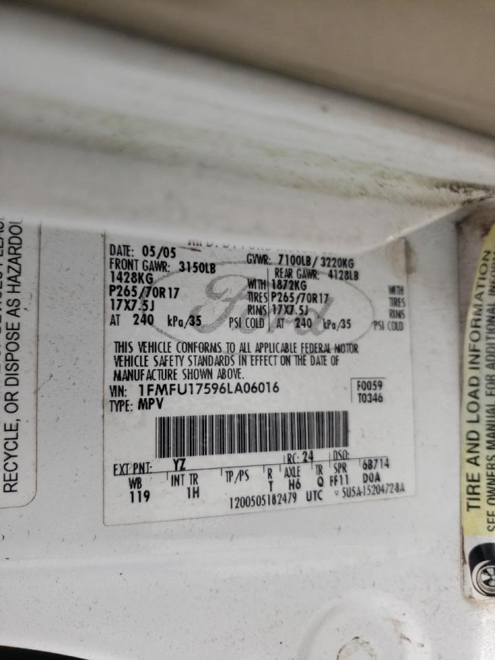 Foto 10 de la subasta – 2006 FORD EXPEDITION con VIN 1FMFU17596LA06016