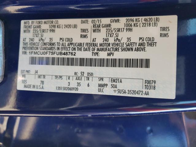 Photo 10 from auction – 2015 FORD ESCAPE S with VIN 1FMCU0F75FUB48762