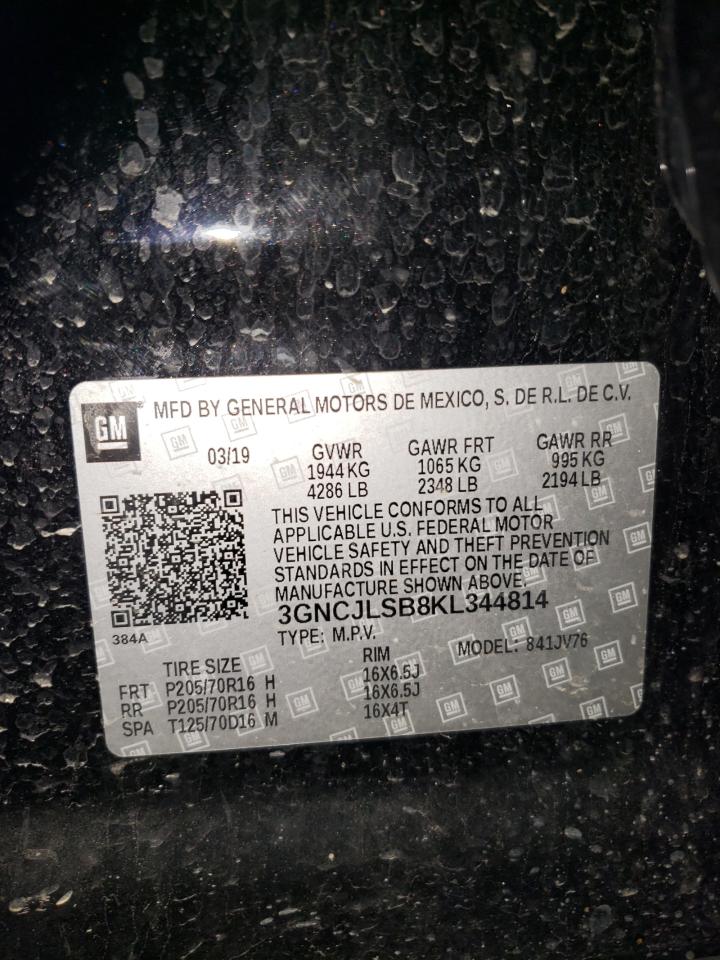 Photo 10 from auction – 2019 CHEVROLET TRAX 1LT with VIN 3GNCJLSB8KL344814