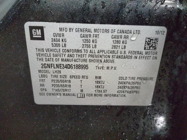 Photo 10 from auction – 2013 CHEVROLET EQUINOX LT with VIN 2GNFLNE34D6188995