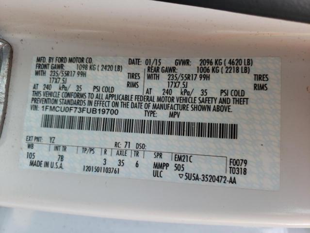 Photo 10 from auction – 2015 FORD ESCAPE S with VIN 1FMCU0F73FUB19700