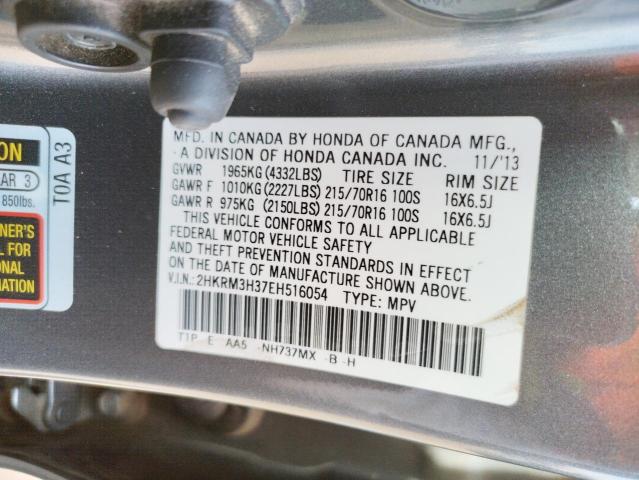 Photo 10 from auction – 2014 HONDA CR-V LX with VIN 2HKRM3H37EH516054
