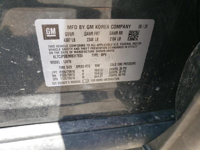 Photo 10 from auction – 2021 CHEVROLET TRAX 1LT with VIN KL7CJPSB2MB317934