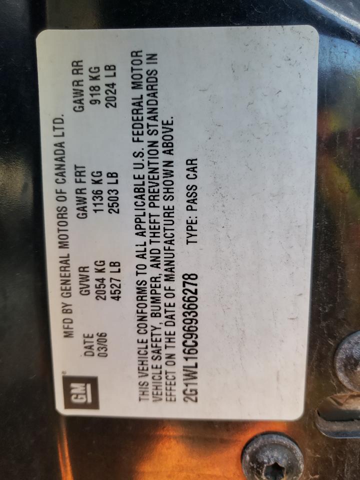 Photo 11 from auction – 2006 CHEVROLET MONTE CARL with VIN 2G1WL16C969366278