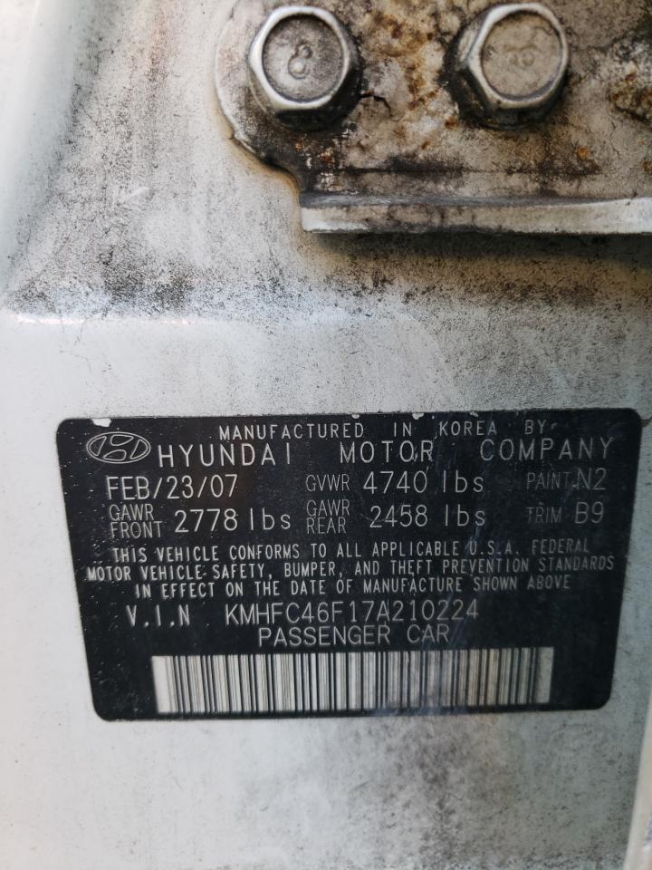 Photo 10 from auction – 2007 HYUNDAI AZERA SE with VIN KMHFC46F17A210224