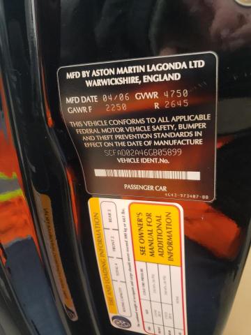 Photo 10 from auction – 2006 ASTON MARTIN DB9 VOLANT with VIN SCFAD02A46GB05899