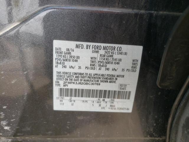 Photo 10 from auction – 2016 FORD EDGE SEL with VIN 2FMPK3J82GBC30769