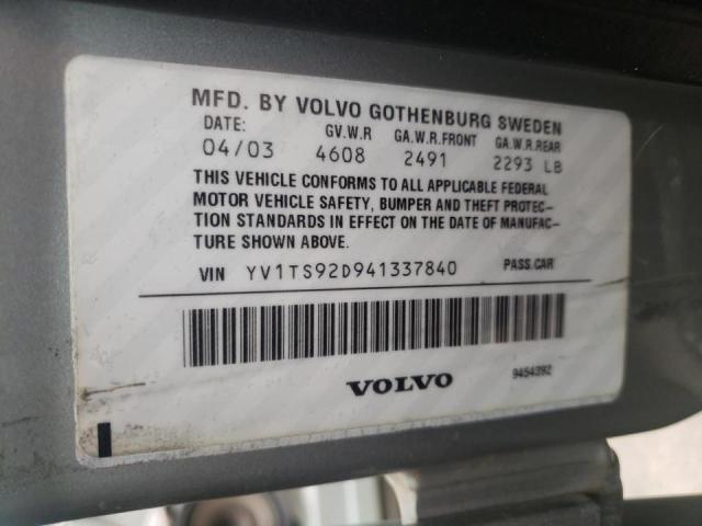 Photo 10 from auction – 2004 VOLVO S80 with VIN YV1TS92D941337840