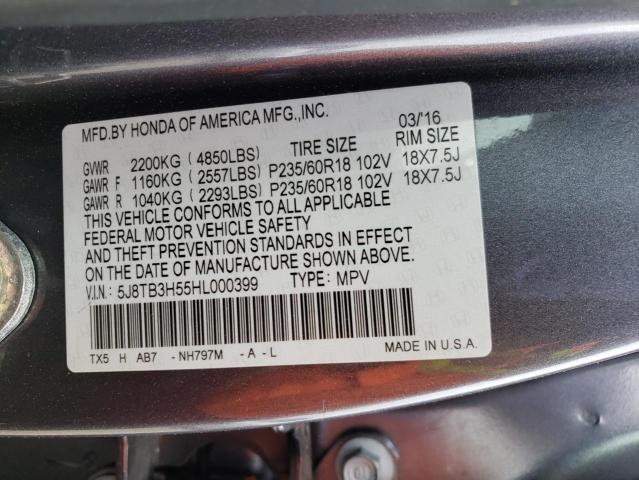 Photo 10 from auction – 2017 ACURA RDX TECHNO with VIN 5J8TB3H55HL000399