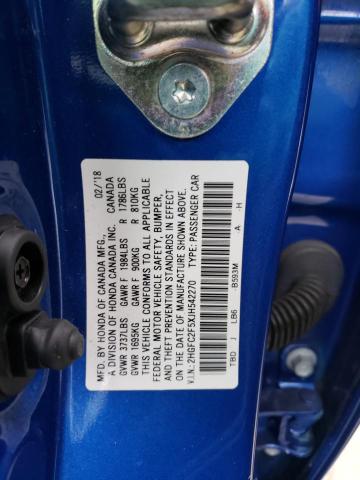 Photo 10 from auction – 2018 HONDA CIVIC LX with VIN 2HGFC2F5XJH542270