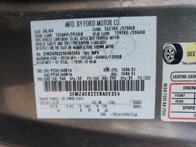 Photo 10 from auction – 2005 FORD FREESTAR L with VIN 2FMZA58225BA05354