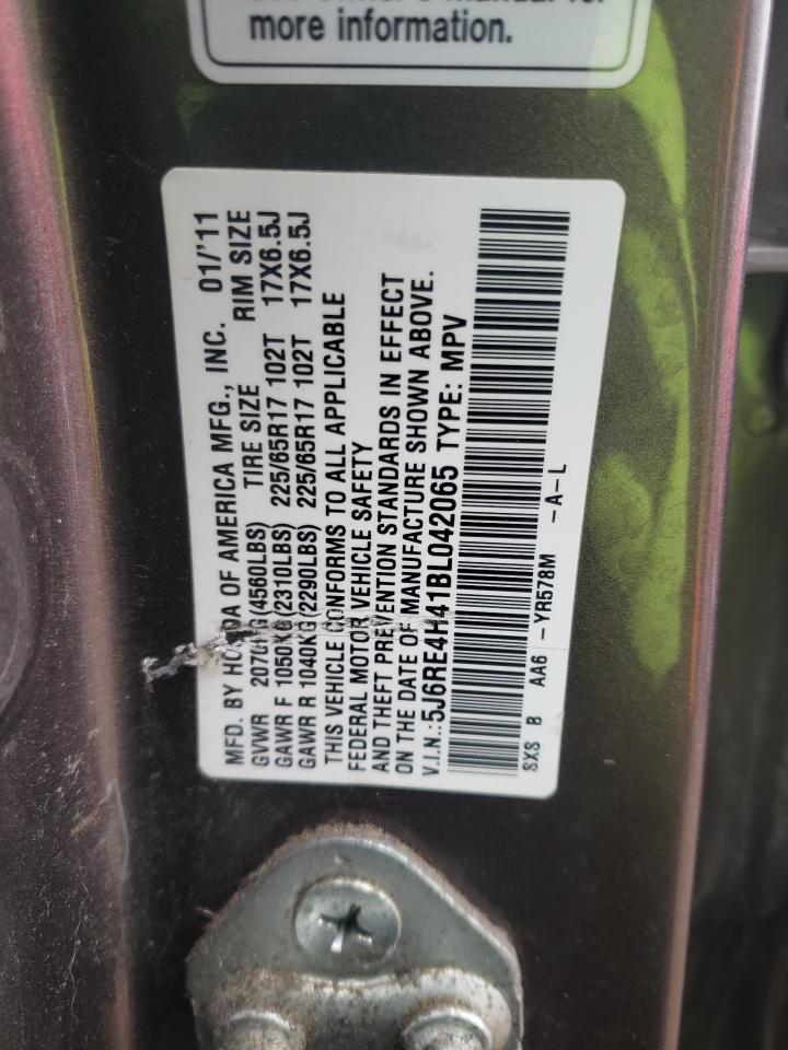 Photo 10 from auction – 2011 HONDA CR-V SE with VIN 5J6RE4H41BL042065