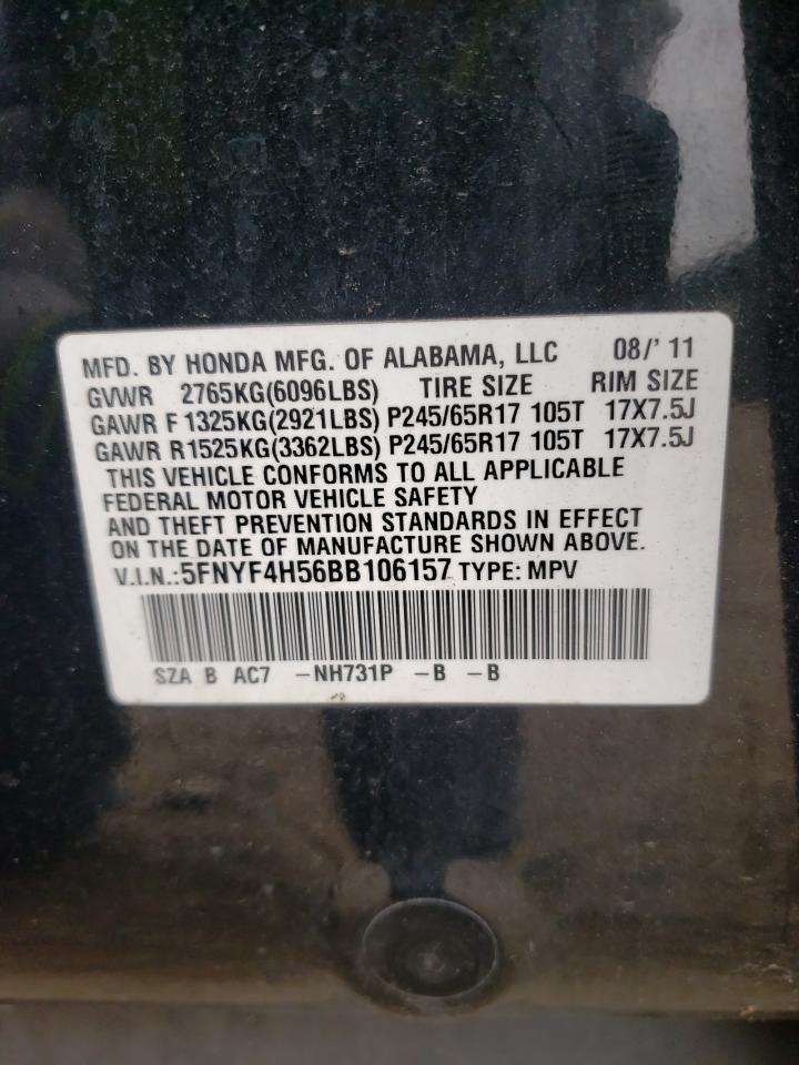 Photo 10 from auction – 2011 HONDA PILOT EXL with VIN 5FNYF4H56BB106157
