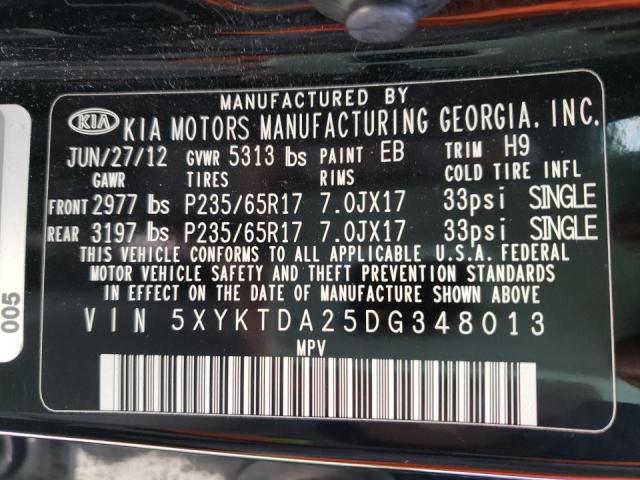 Photo 10 from auction – 2013 KIA SORENTO LX with VIN 5XYKTDA25DG348013