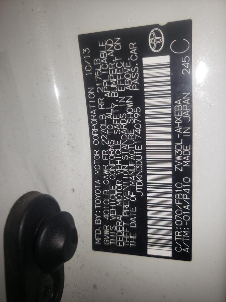 Photo 10 from auction – 2014 TOYOTA PRIUS with VIN JTDKN3DU1E1740795