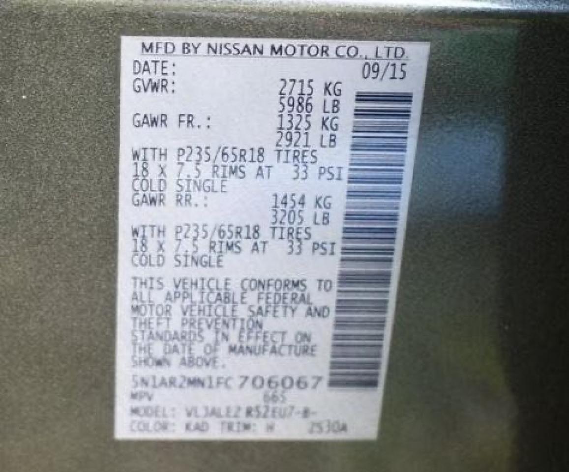 Photo 10 from auction – 2015 NISSAN PATHFINDER with VIN 5N1AR2MN1FC706067