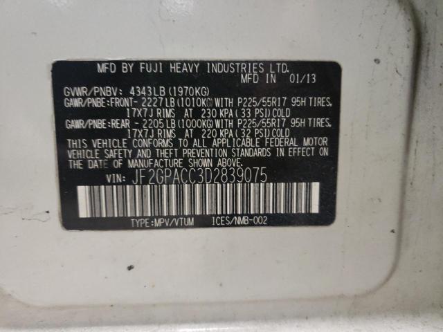 Photo 10 from auction – 2013 SUBARU XV CROSSTR with VIN JF2GPACC3D2839075