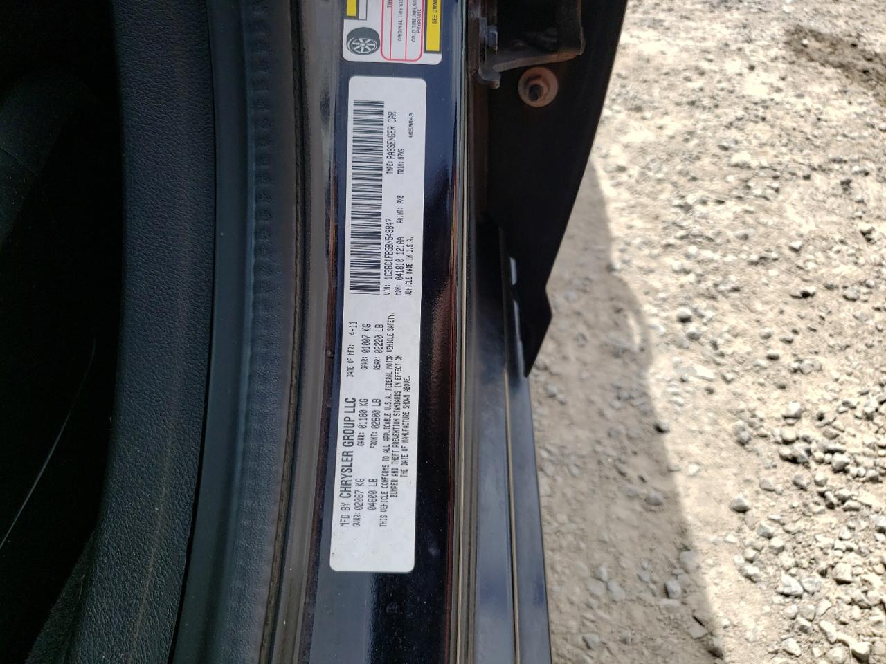 Photo 10 from auction – 2011 CHRYSLER 200 TOURIN with VIN 1C3BC1FB5BN549847