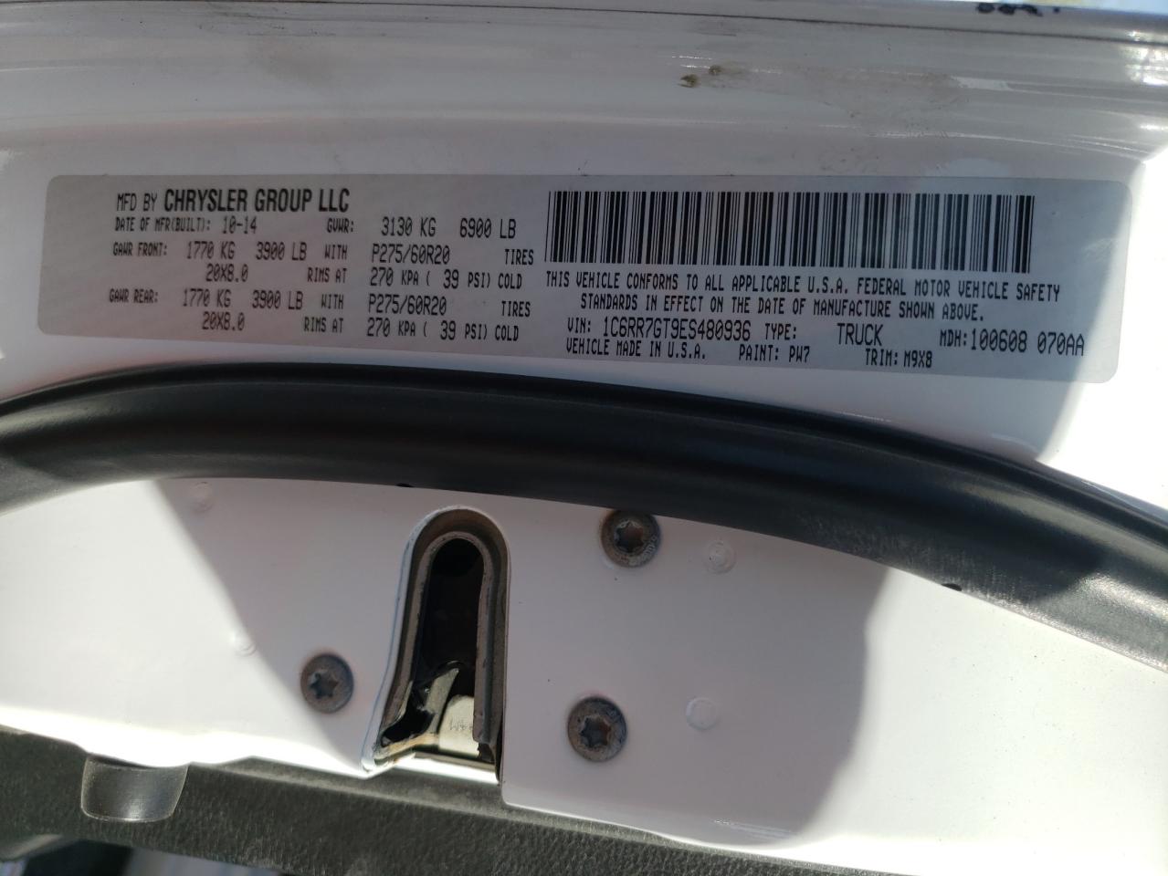 Photo 10 from auction – 2014 RAM 1500 SLT with VIN 1C6RR7GT9ES480936