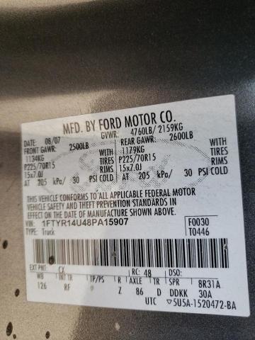 Photo 10 from auction – 2008 FORD RANGER SUP with VIN 1FTYR14U48PA15907