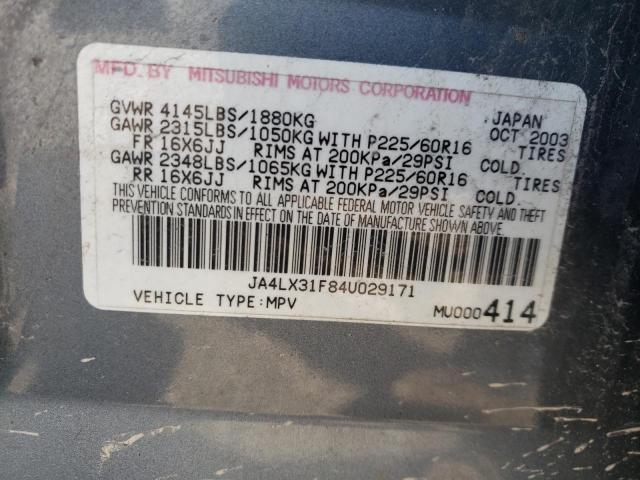 Photo 10 from auction – 2004 MITSUBISHI OUTLANDER with VIN JA4LX31F84U029171