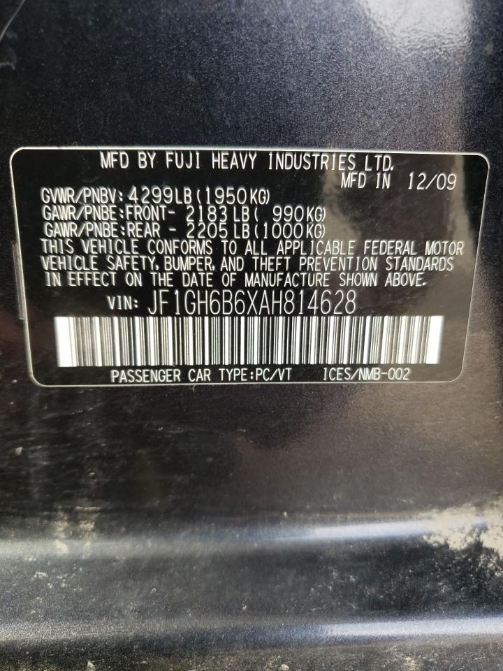 Photo 10 from auction – 2010 SUBARU IMPREZA 2. with VIN JF1GH6B6XAH814628